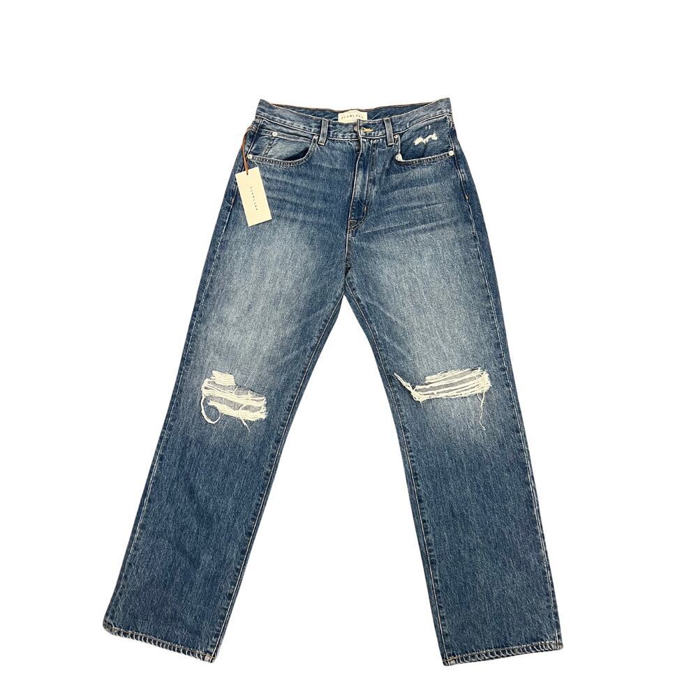 SLVRLAKE Denim Virginia Slim Distressed Jeans Crossroads Blue Size 31 Zip Fly